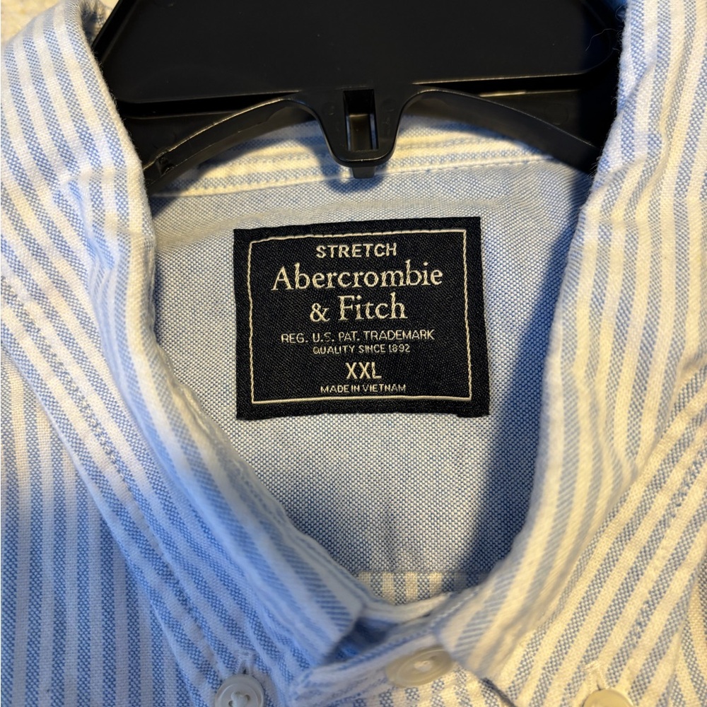 Abercrombie & Fitch Blue and White Casual Button Down Shirt